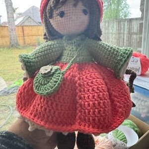 Handcrafted Crochet Doll (Orange)